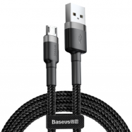 Kabel USB/MICRO USB nylonowy BASEUS Czarno-szary