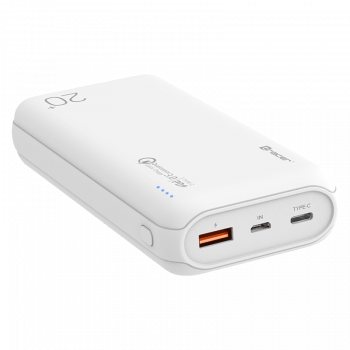 Power bank TRACER 20000 mAh SLIM QUALCOMM Biały