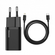 Ładowarka sieciowa z kablem USB-C/lightning BASEUS Czarna