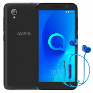 Smartfon ALCATEL 1 (2019) 1/16GB Czarny + Słuchawki TCL SOCL300 Niebieskie
