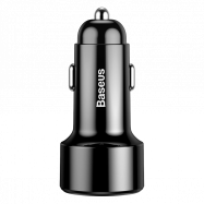 Ładowarka samochodowa z wyświetlaczem USB/USB-C BASEUS Czarna