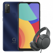 Smartfon ALCATEL 1S (2021) 3/32GB Niebieski + Słuchawki TCL MTRO200 Czarne