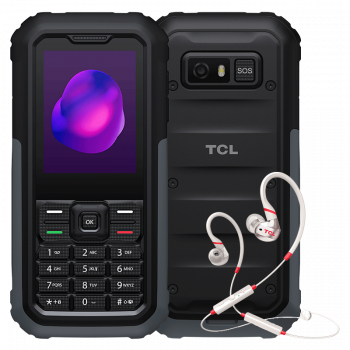 Telefon TCL 3189 4G Dual Sim Szary + Słuchawki TCL ACTV100BT Białe