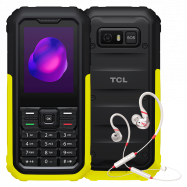 Telefon TCL 3189 4G Dual Sim Żółty + Słuchawki TCL ACTV100BT Białe
